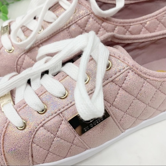 NWT Guess Rosey Pink Shimmer Sneakers backer2 9.5 - Picture 5 of 10